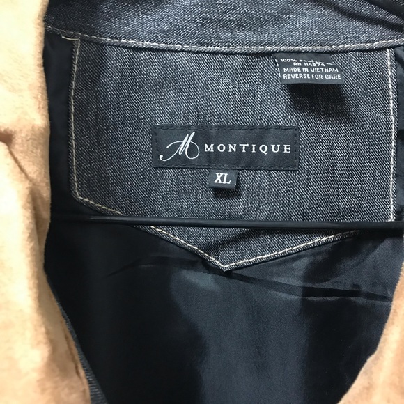 Stylish Montique Denim Look Gold Zipper Lightweight Jacket! - Picture 12 of 16